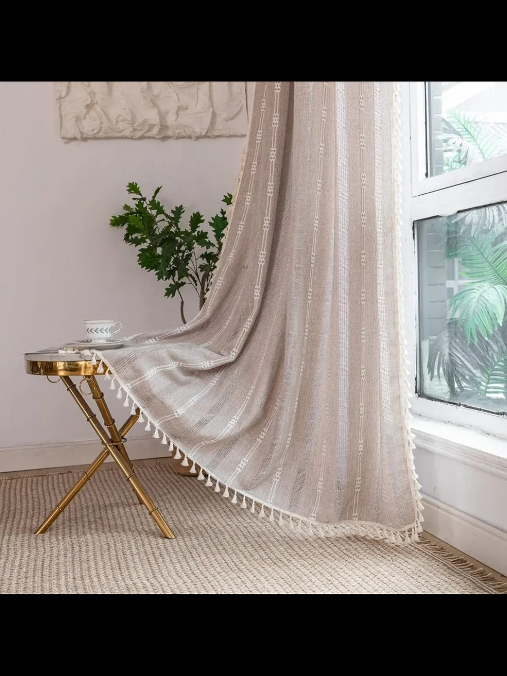 Sheer Linen Window Curtain Panels - 52
